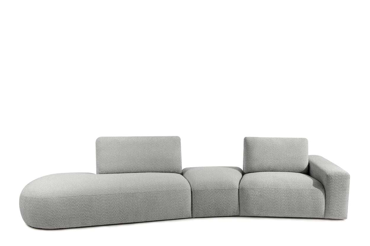 Kampinė sofa ZUCO, pelenų, kairinė/dešininė, 350x105x84 cm
