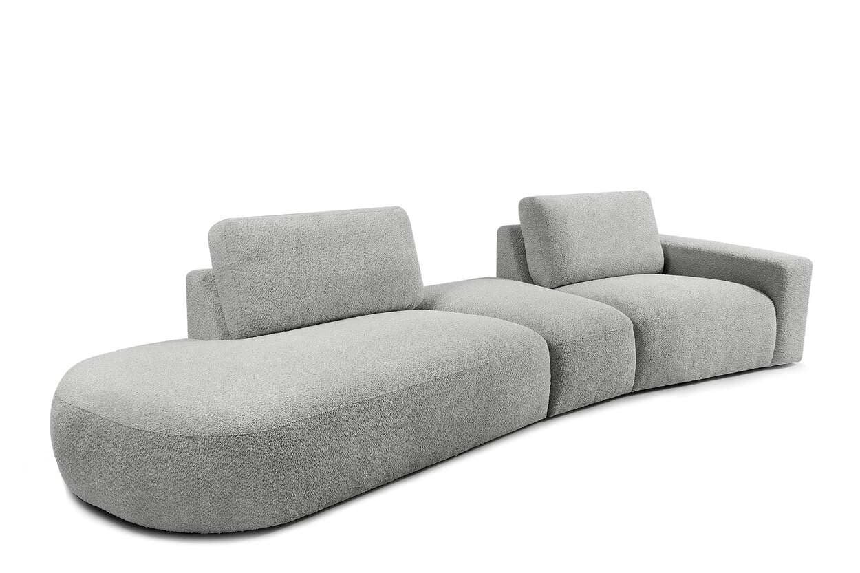 Kampinė sofa ZUCO, pelenų, kairinė/dešininė, 350x105x84 cm