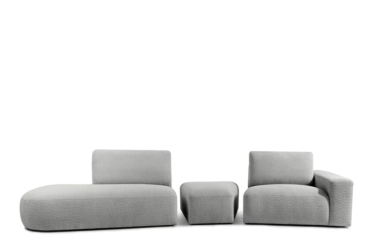 Kampinė sofa ZUCO, pelenų, kairinė/dešininė, 350x105x84 cm
