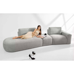 Kampinė sofa ZUCO, pelenų, kairinė/dešininė, 350x105x84 cm