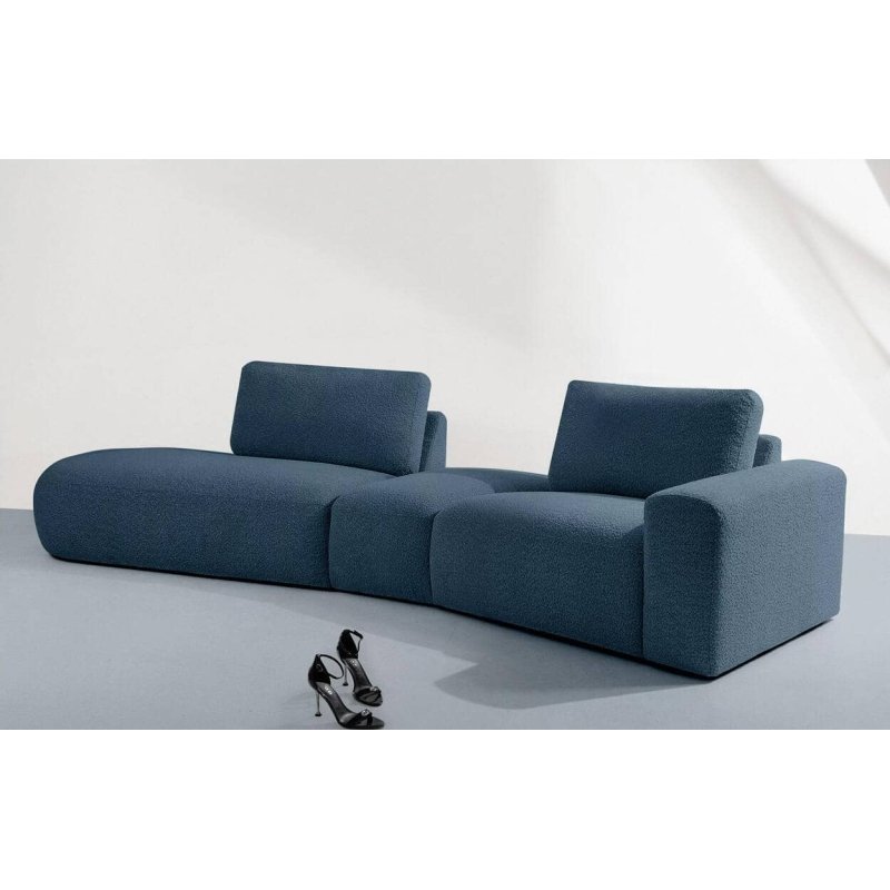 Kampinė sofa ZUCO, mėlyna, kairinė/dešininė, 350x105x84 cm