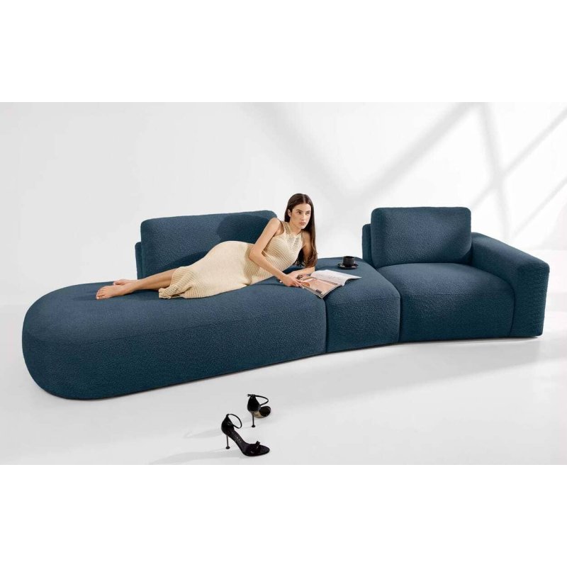 Kampinė sofa ZUCO, mėlyna, kairinė/dešininė, 350x105x84 cm