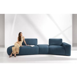 Kampinė sofa ZUCO, mėlyna, kairinė/dešininė, 350x105x84 cm