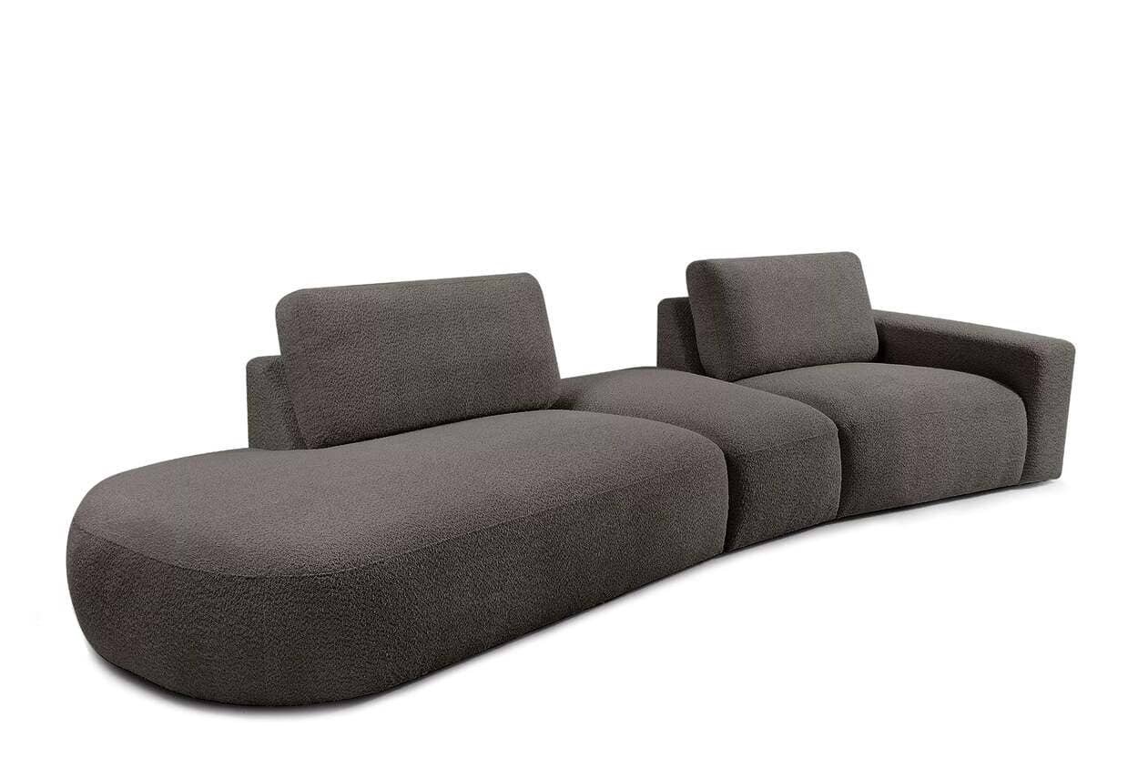 Kampinė sofa ZUCO, ruda, kairinė/dešininė, 350x105x84 cm