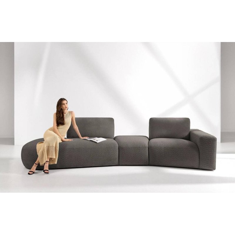 Kampinė sofa ZUCO, ruda, kairinė/dešininė, 350x105x84 cm