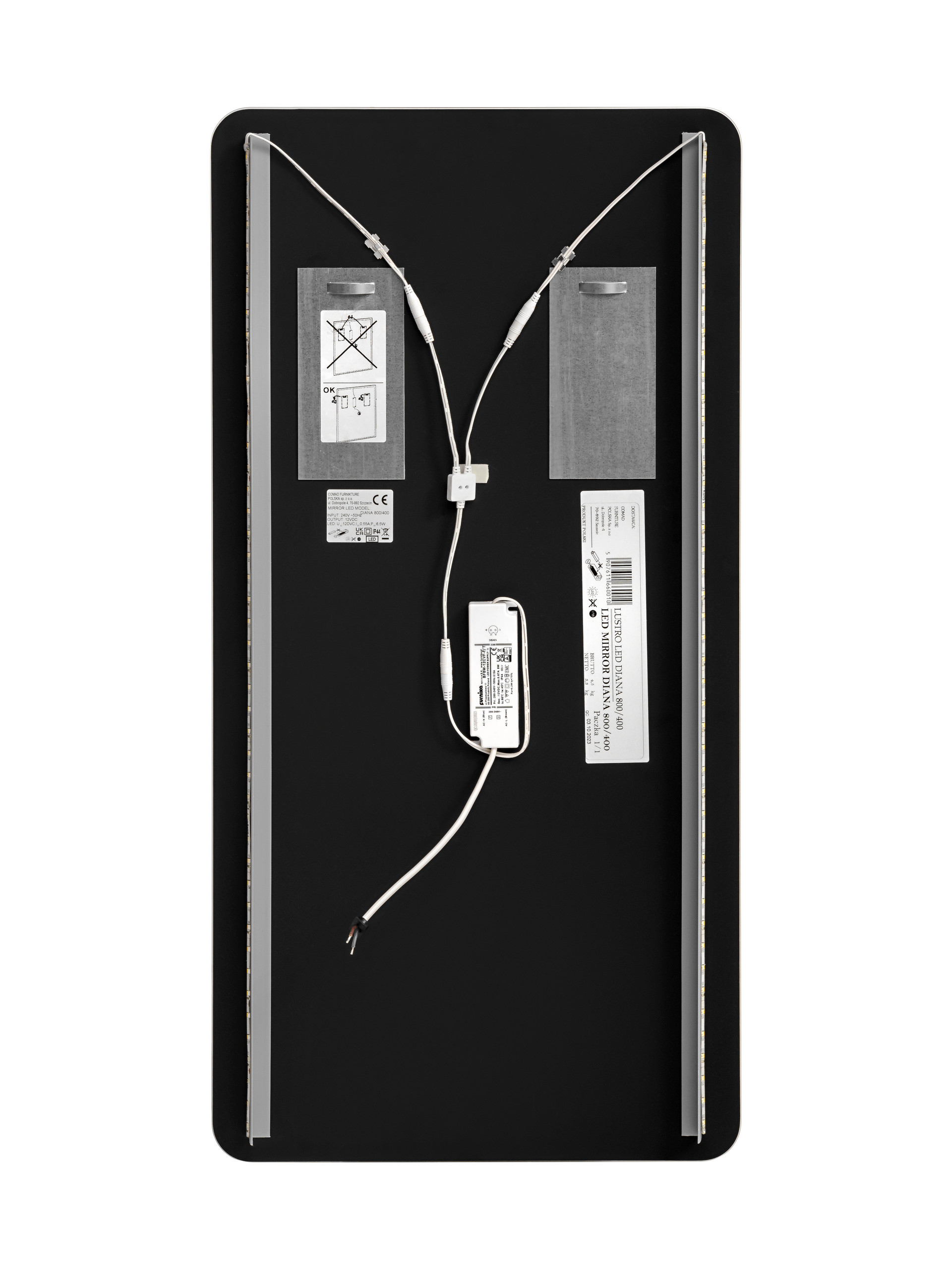 Pakabinamas LED veidrodis DIANA, 40x80 cm