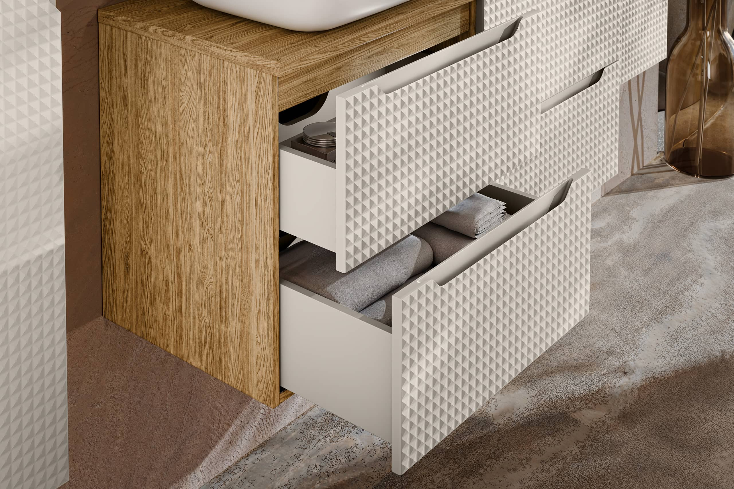 Pakabinama vonios spintelė su praustuvu 826 LUXOR BEIGE