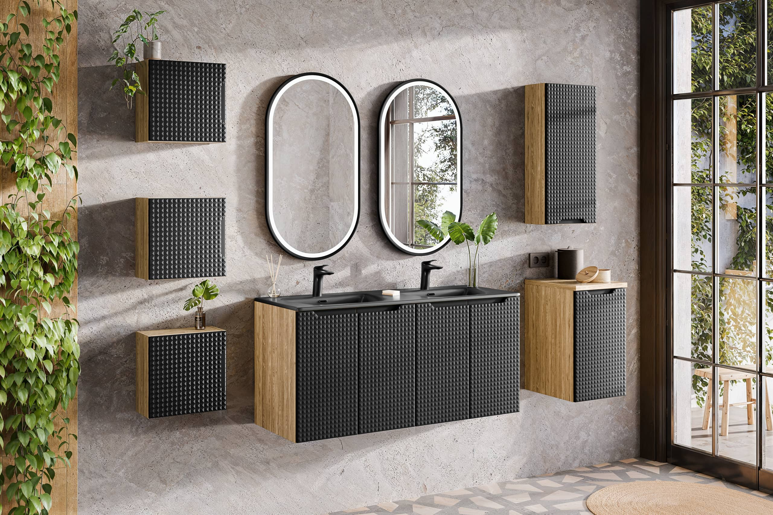 Pakabinama vonios spintelė 833 LUXOR NERO