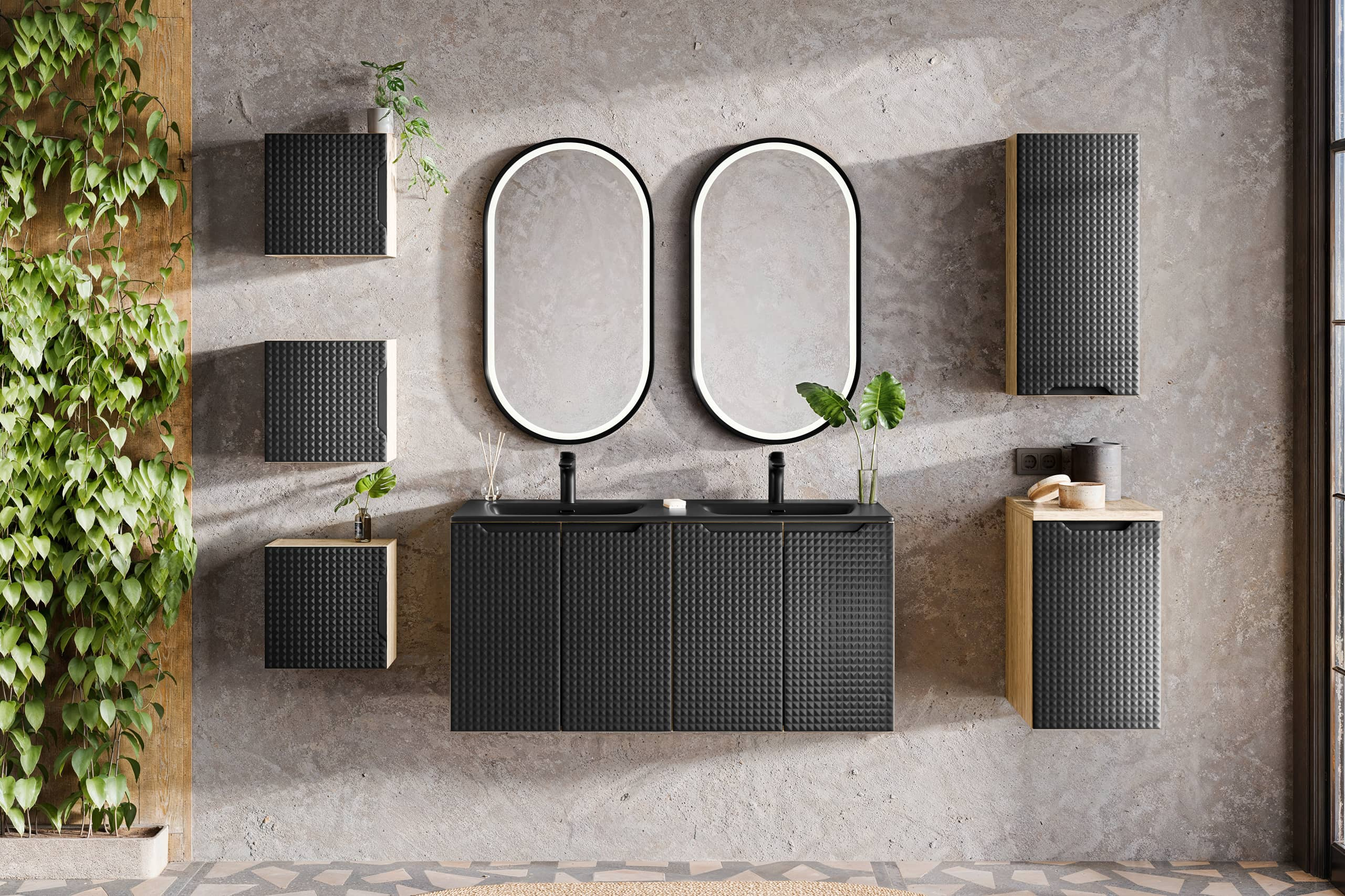 Pakabinama vonios spintelė 834 LUXOR NERO