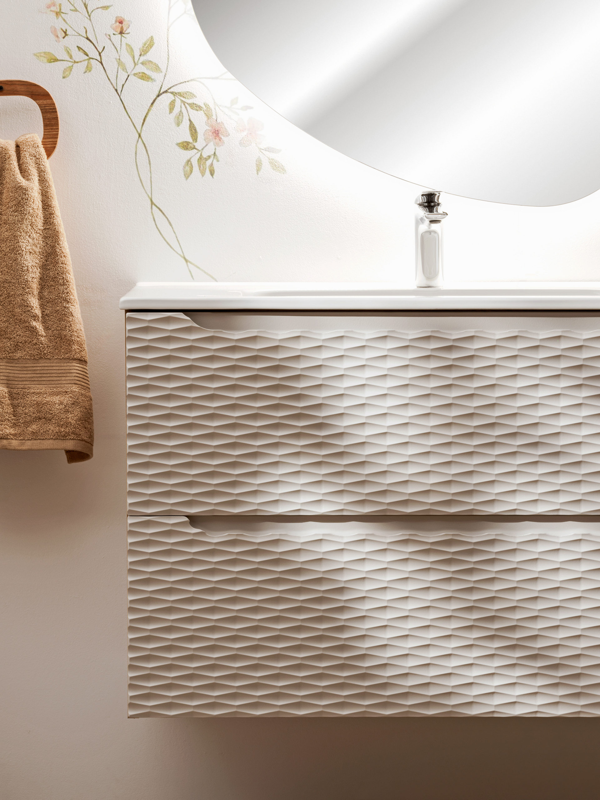 Pakabinama vonios spintelė su praustuvu 829 OCEAN BEIGE