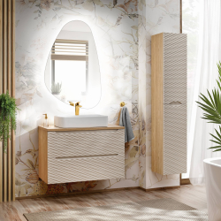 Pakabinama vonios spintelė su praustuvu 826D OCEAN BEIGE