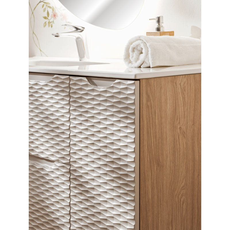 Pakabinama vonios spintelė su praustuvu 826D OCEAN BEIGE