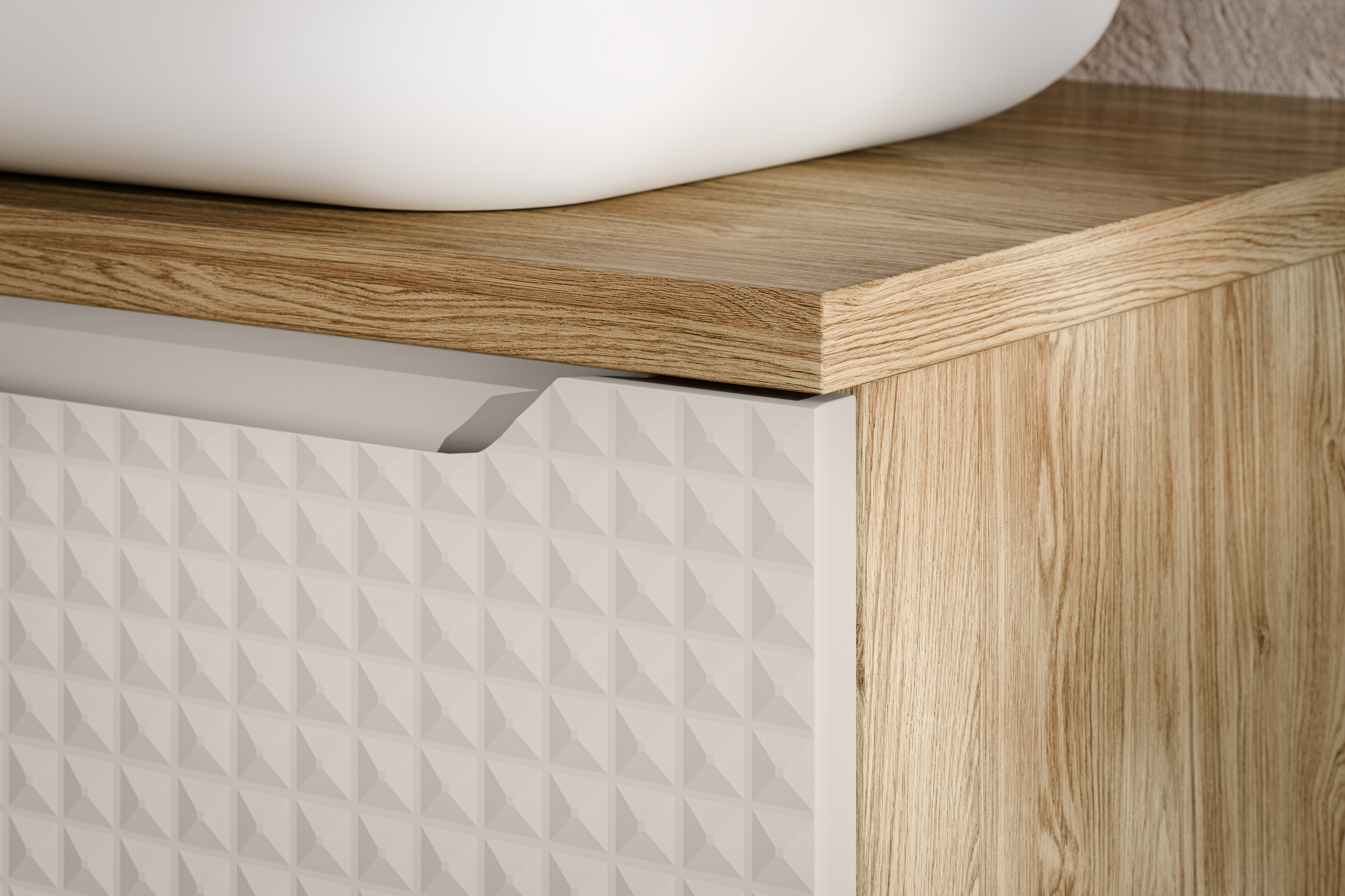 Pakabinama vonios spintelė su praustuvu 812D LUXOR BEIGE