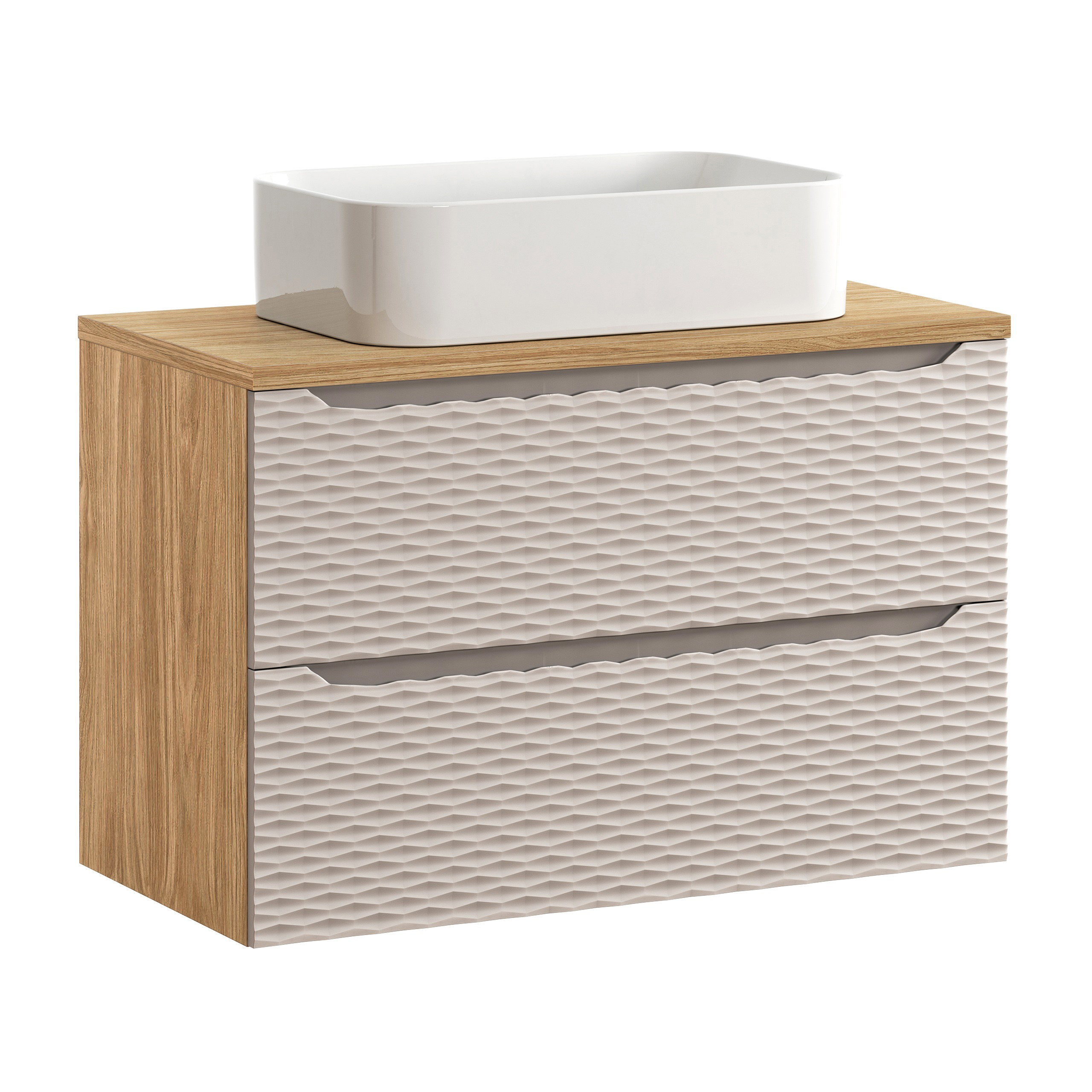 Pakabinama vonios spintelė su praustuvu 829A OCEAN BEIGE