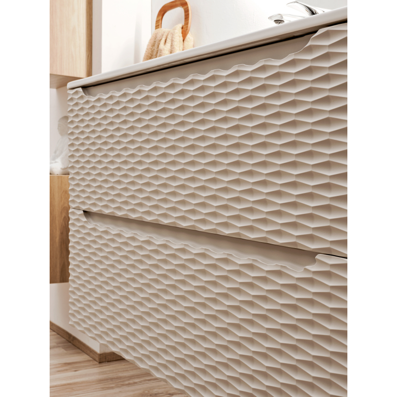 Pakabinama vonios spintelė su praustuvu 829A OCEAN BEIGE