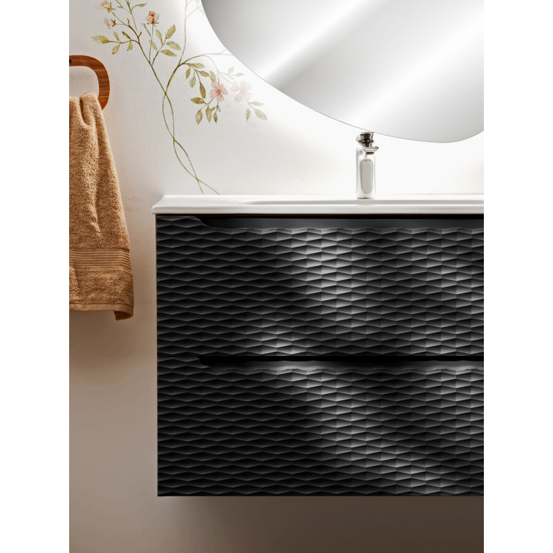 Pakabinama vonios spintelė su praustuvu 826B OCEAN NERO