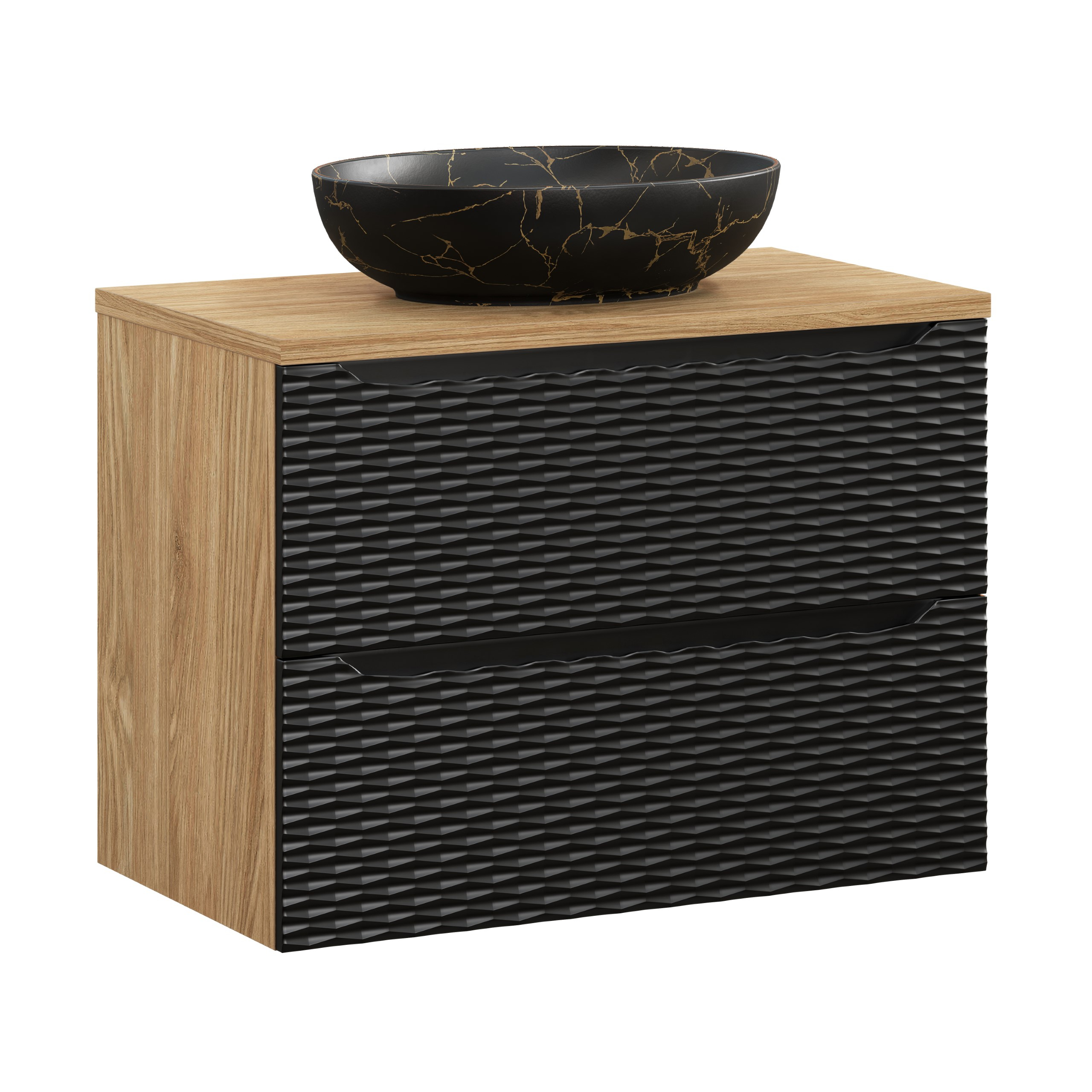 Pakabinama vonios spintelė su praustuvu 828A OCEAN NERO