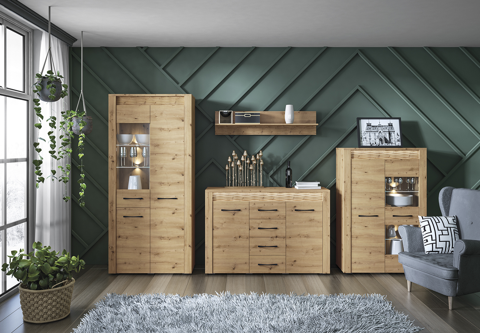 Vitrina VANO, 92x40x200 cm