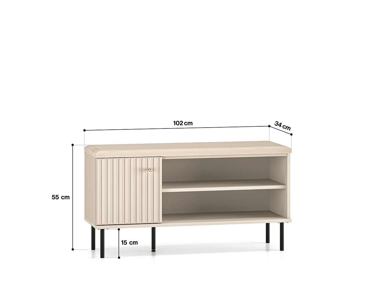 Batų spintelė SOPHIA, kašmyro, 102x34x55 cm