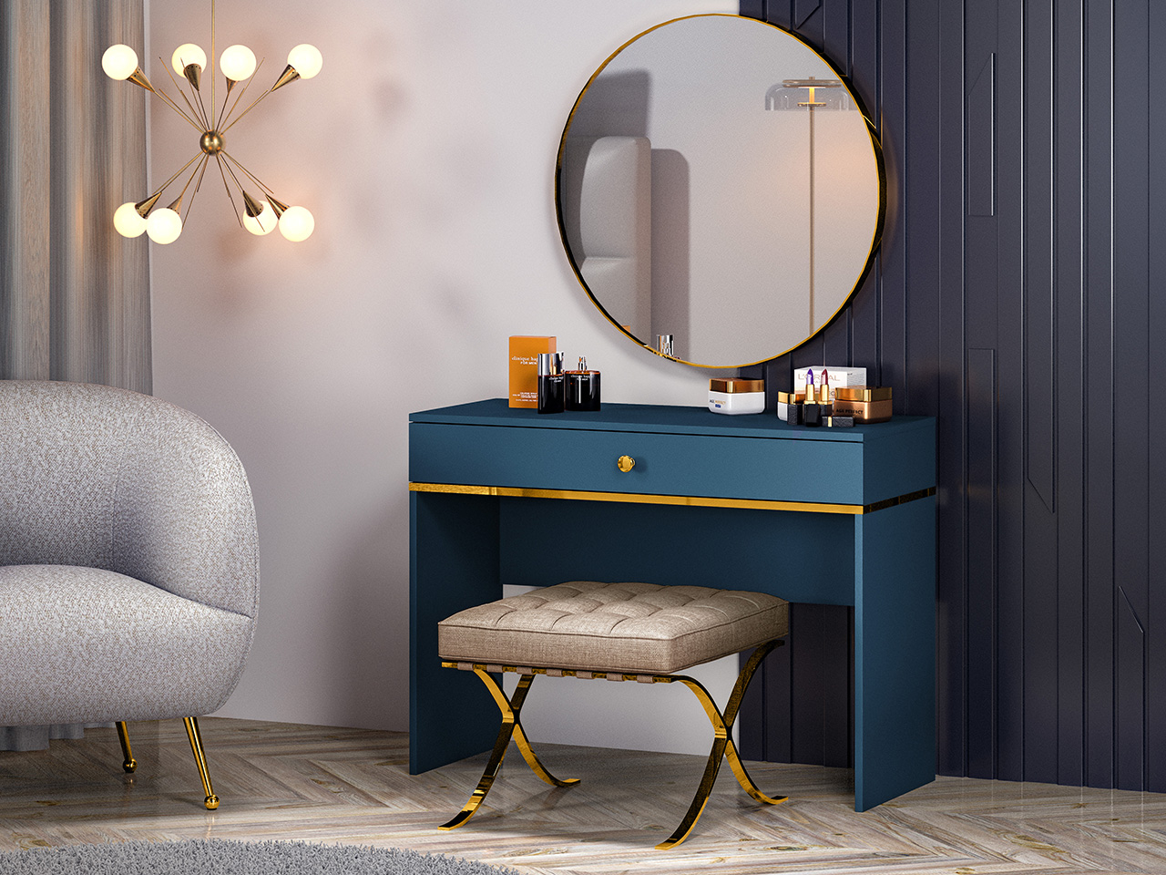 Kosmetinis staliukas MARINO, 100x40x79 cm