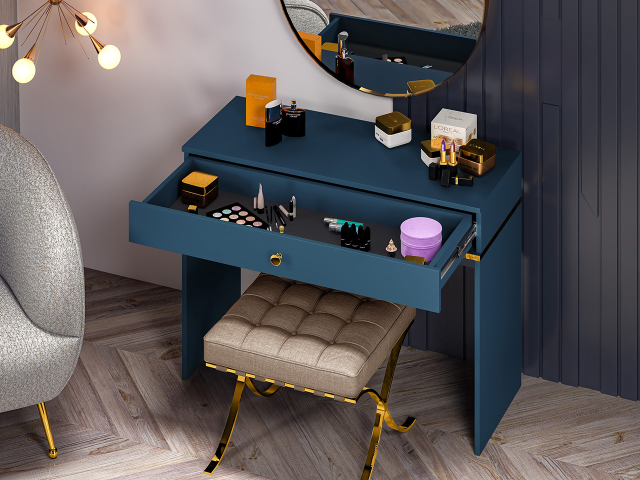 Kosmetinis staliukas MARINO, 100x40x79 cm