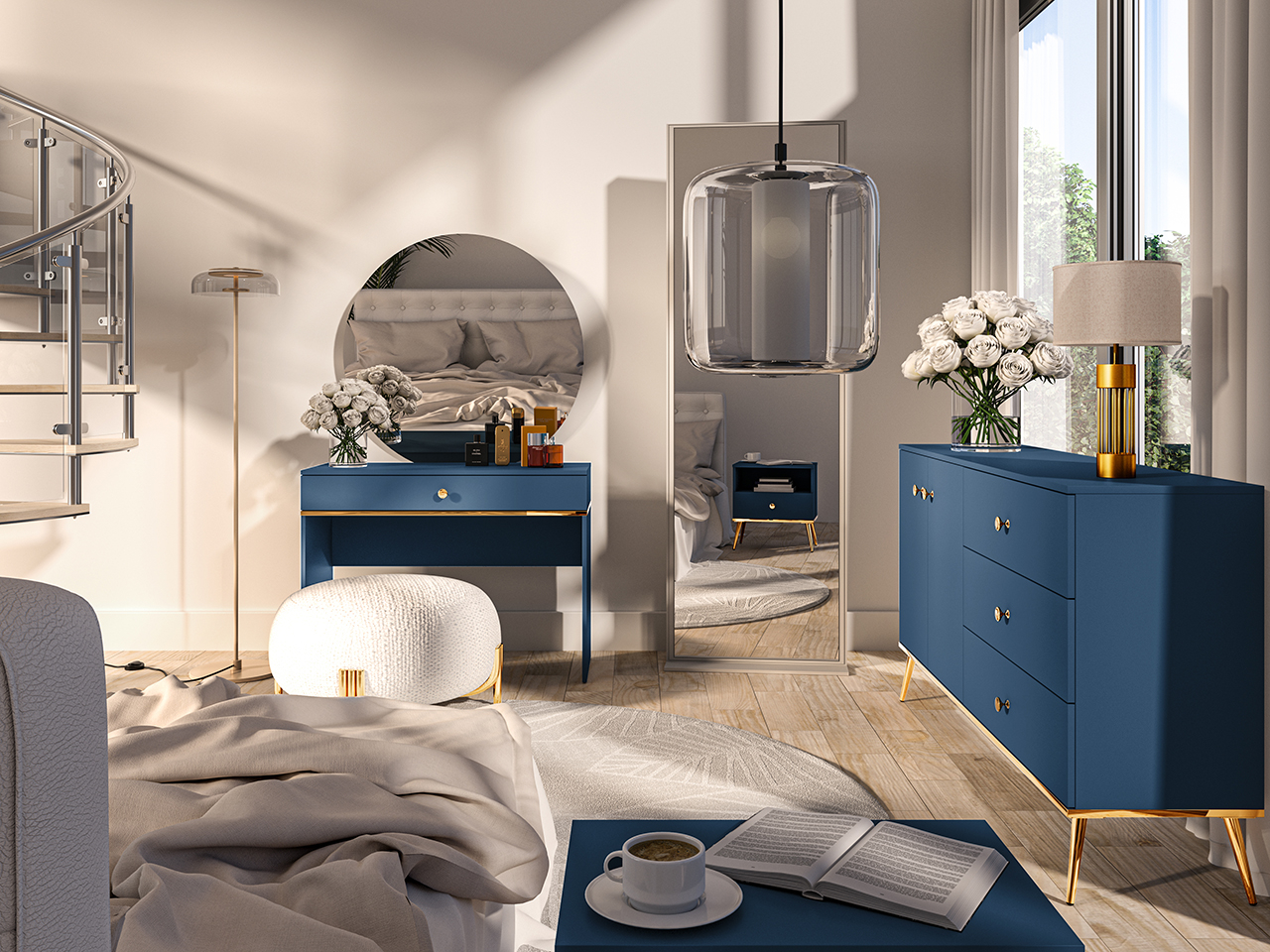 Kosmetinis staliukas MARINO, 100x40x79 cm