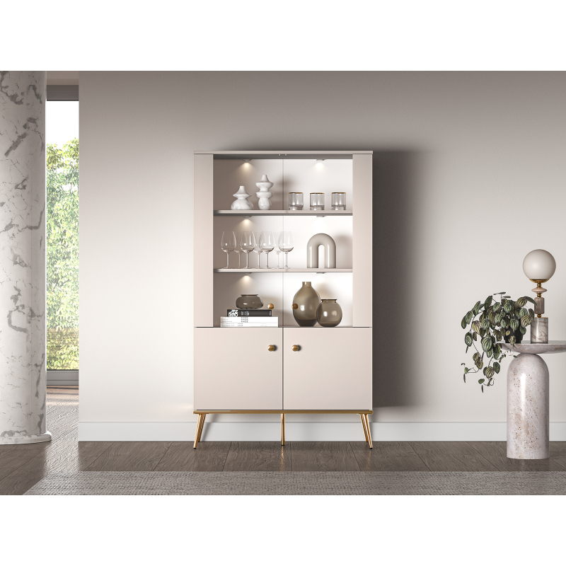 Dvidurė vitrina SELGA, 92x40x152 cm