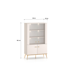Dvidurė vitrina SELGA, 92x40x152 cm