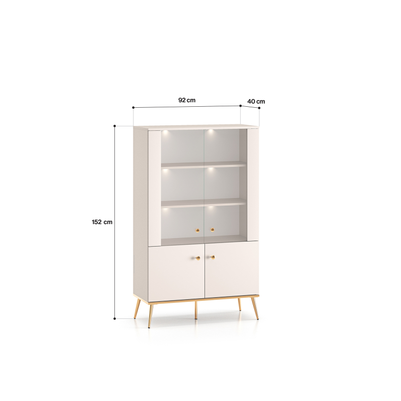 Dvidurė vitrina SELGA, 92x40x152 cm