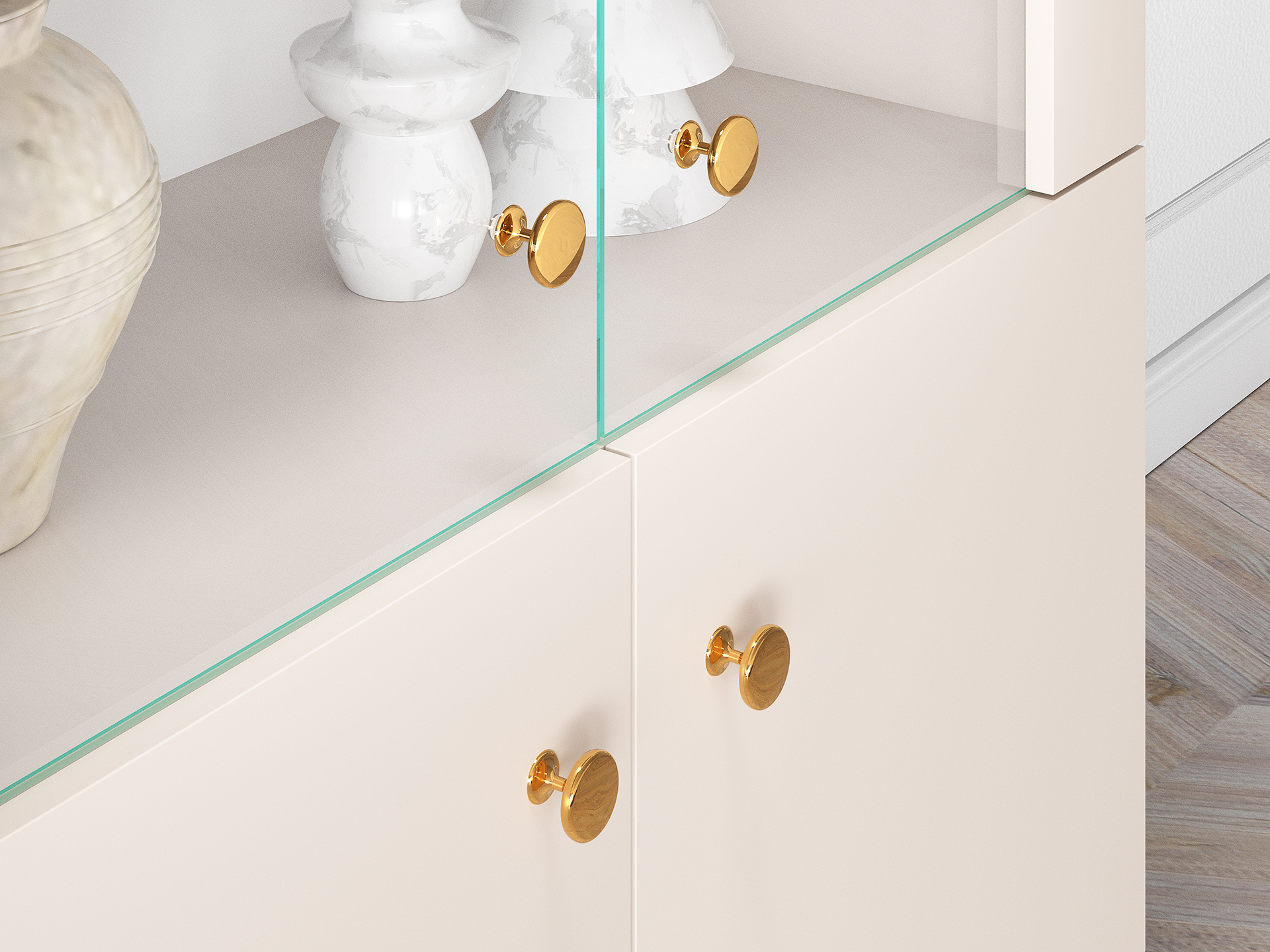 Dvidurė vitrina SELGA, 92x40x152 cm