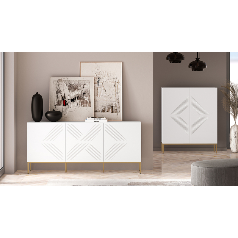 Spintelė CLARI, aukso pagrindas, 170x37x77 cm