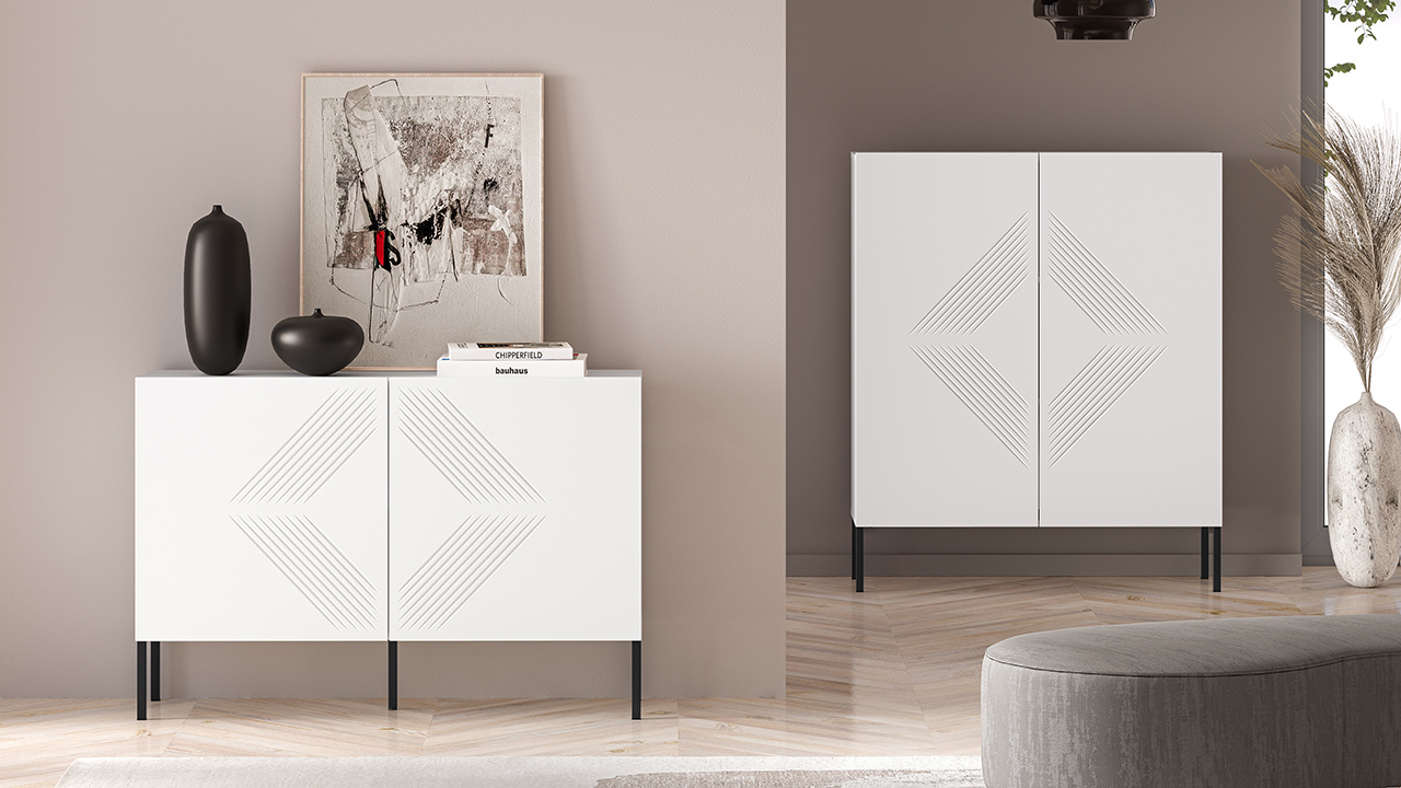 Spintelė CLARI, juodos kojelės, 114x37x77 cm