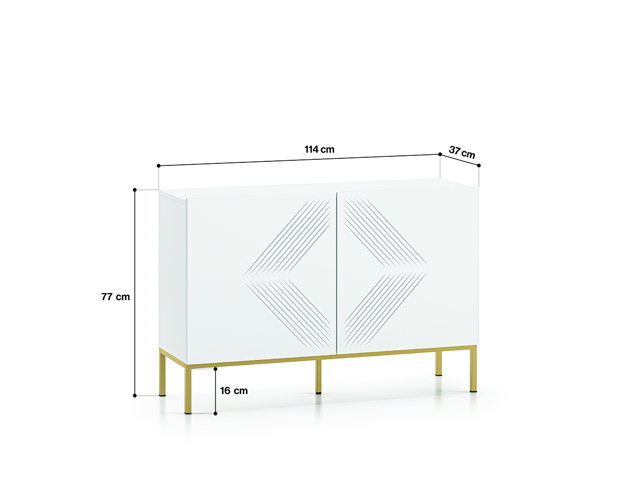 Spintelė CLARI, aukso pagrindas, 114x37x77 cm