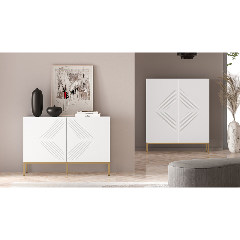 Spintelė CLARI, aukso pagrindas, 114x37x77 cm