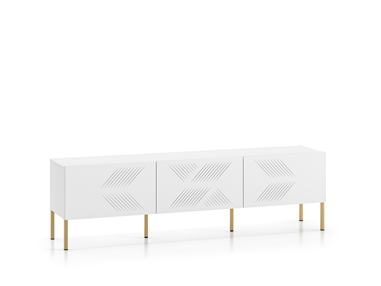 TV spintelė CLARI, aukso kojelės, 170x37x50 cm