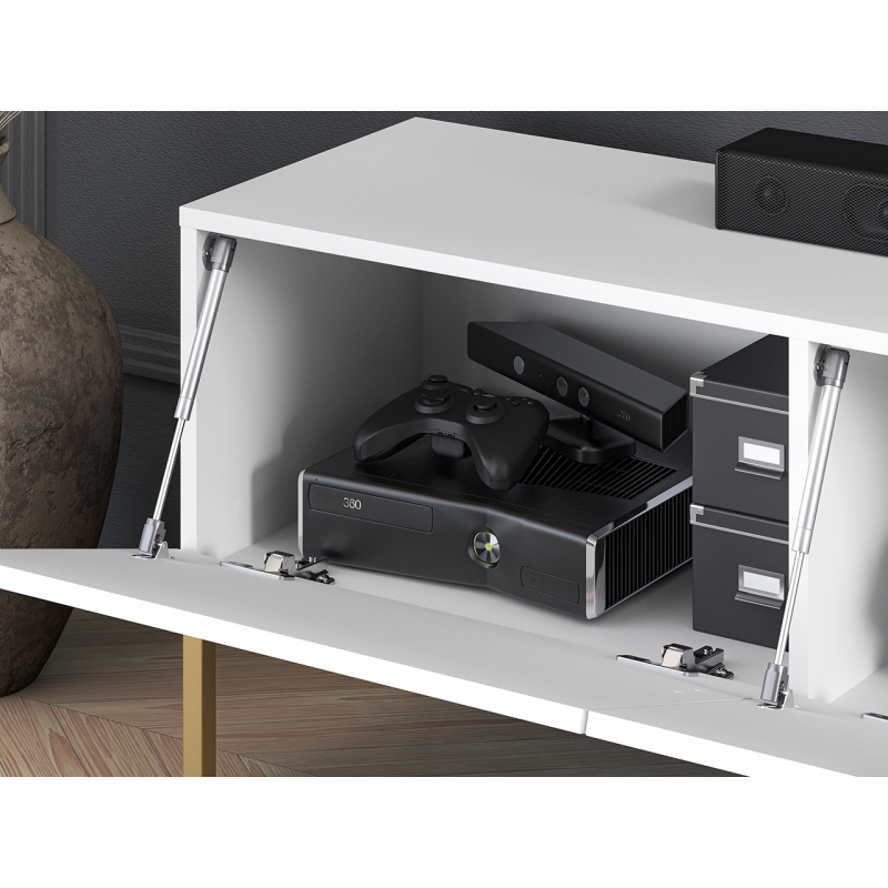 TV spintelė CLARI, aukso kojelės, 170x37x50 cm