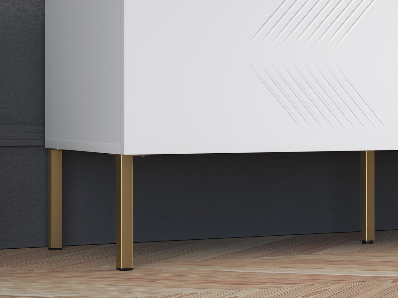 TV spintelė CLARI, aukso kojelės, 170x37x50 cm