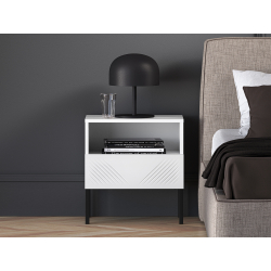 Naktinis staliukas CLARI, juodos kojelės, 50x34x53 cm