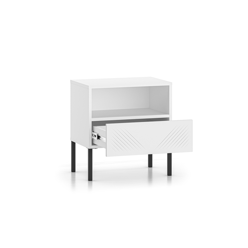 Naktinis staliukas CLARI, juodos kojelės, 50x34x53 cm