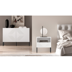 Naktinis staliukas CLARI, juodos kojelės, 50x34x53 cm