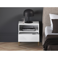 Naktinis staliukas CLARI, aukso kojelės, 50x34x53 cm