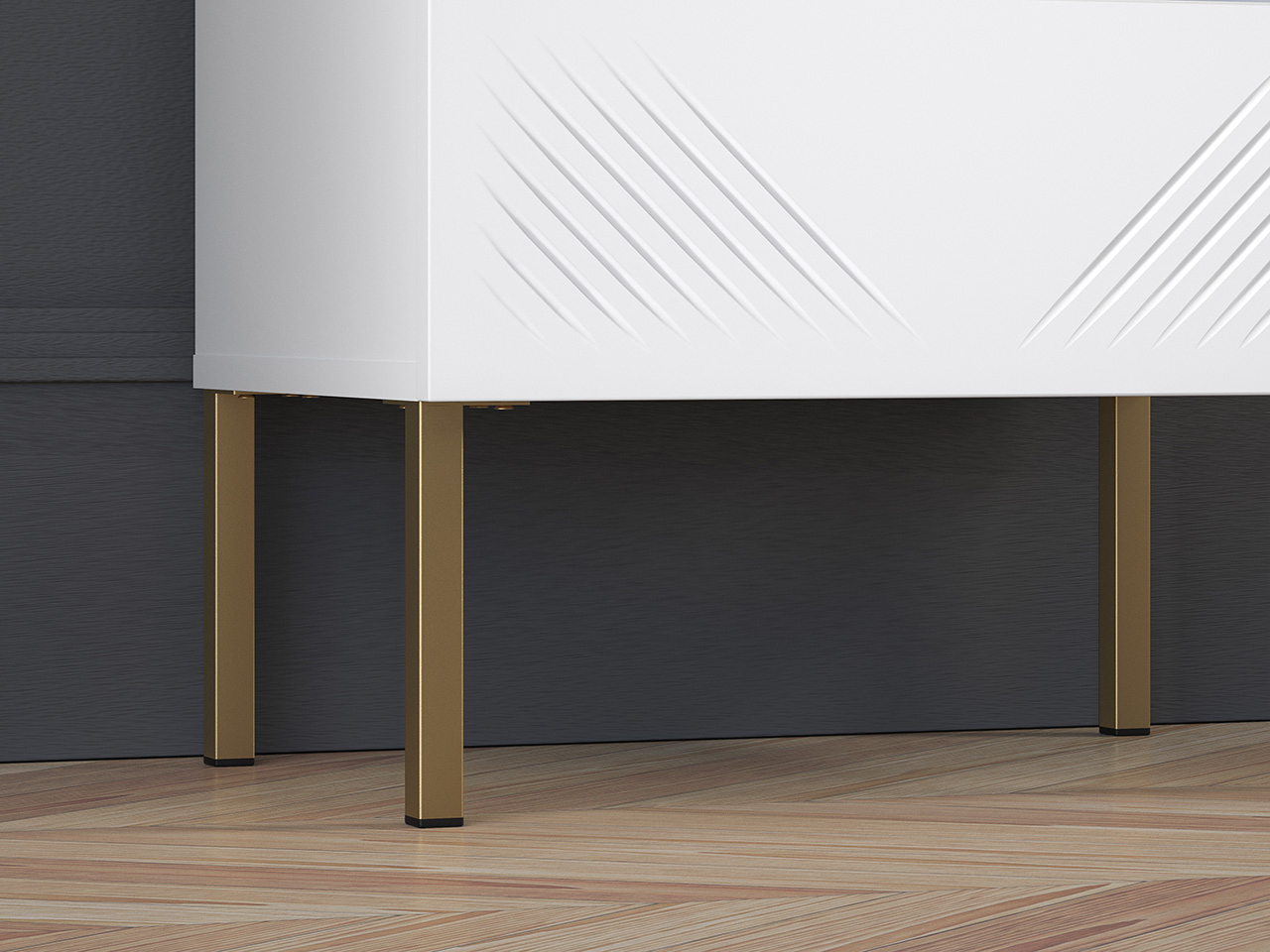 Naktinis staliukas CLARI, aukso kojelės, 50x34x53 cm