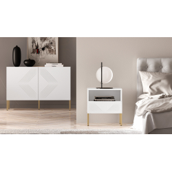 Naktinis staliukas CLARI, aukso kojelės, 50x34x53 cm