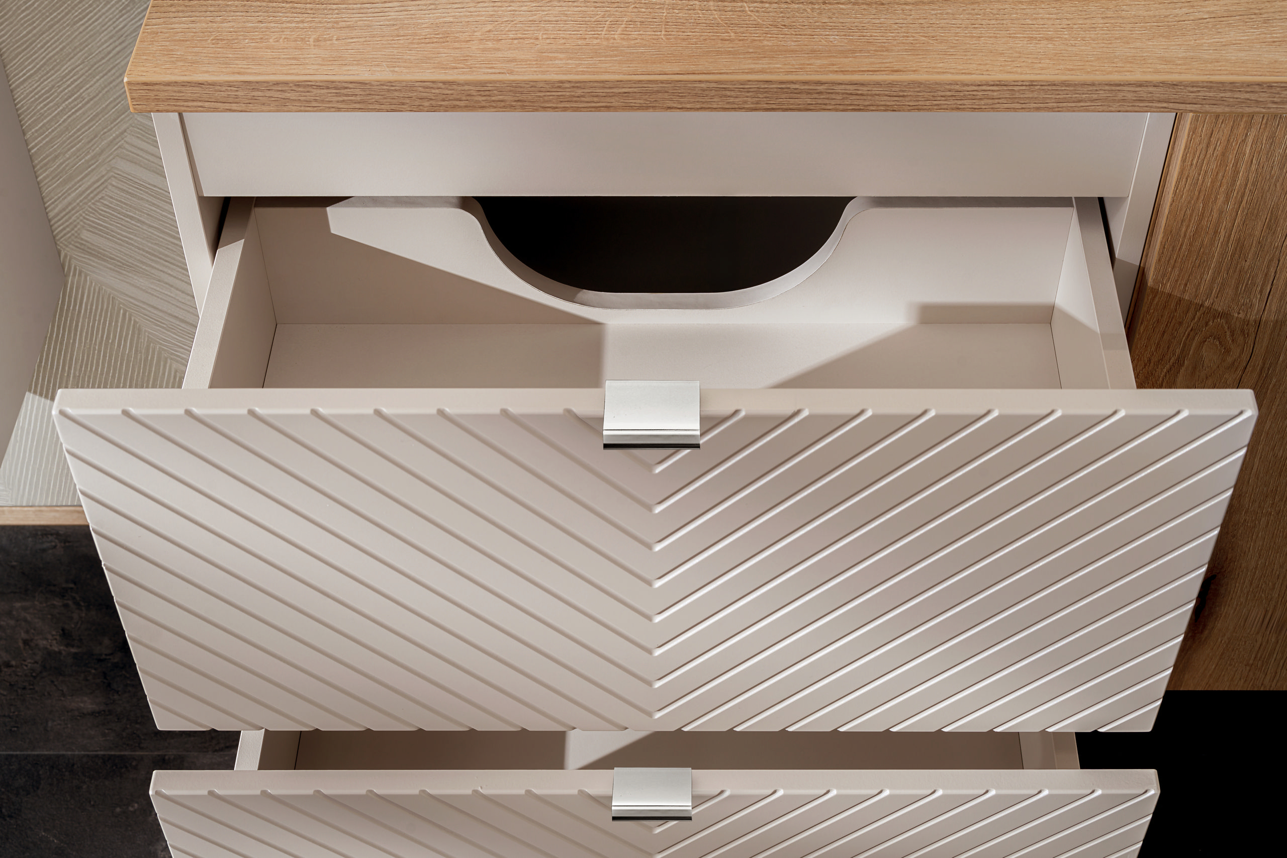 Pakabinama vonios spintelė su stalviršiumi 828 VIVO CASHMERE