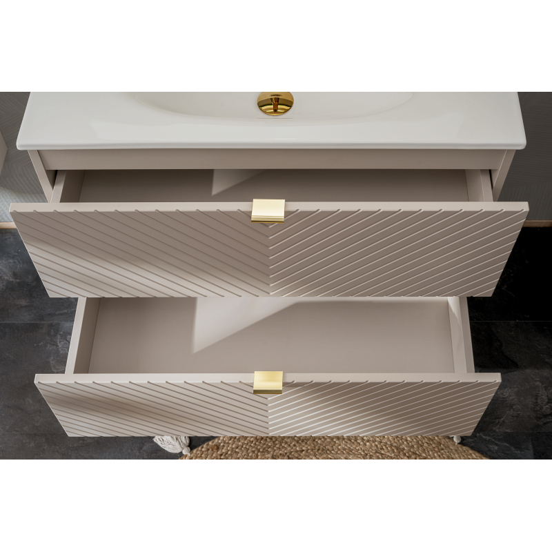 Pakabinama vonios spintelė su stalviršiumi 828A VIVO CASHMERE