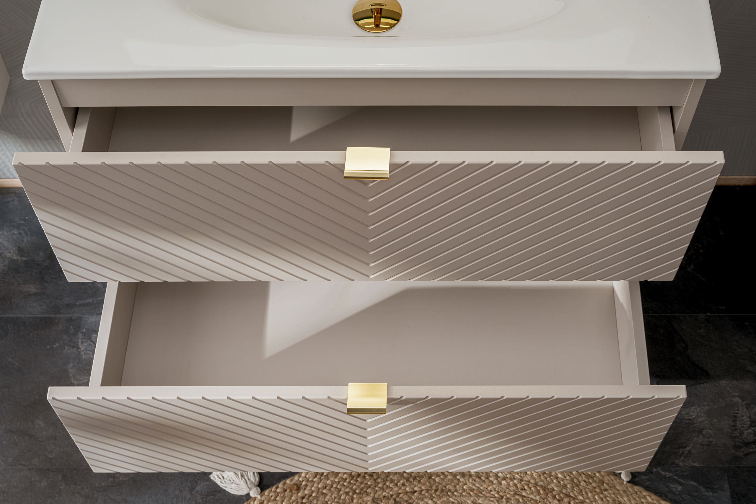 Pakabinama vonios spintelė su stalviršiumi 828A VIVO CASHMERE