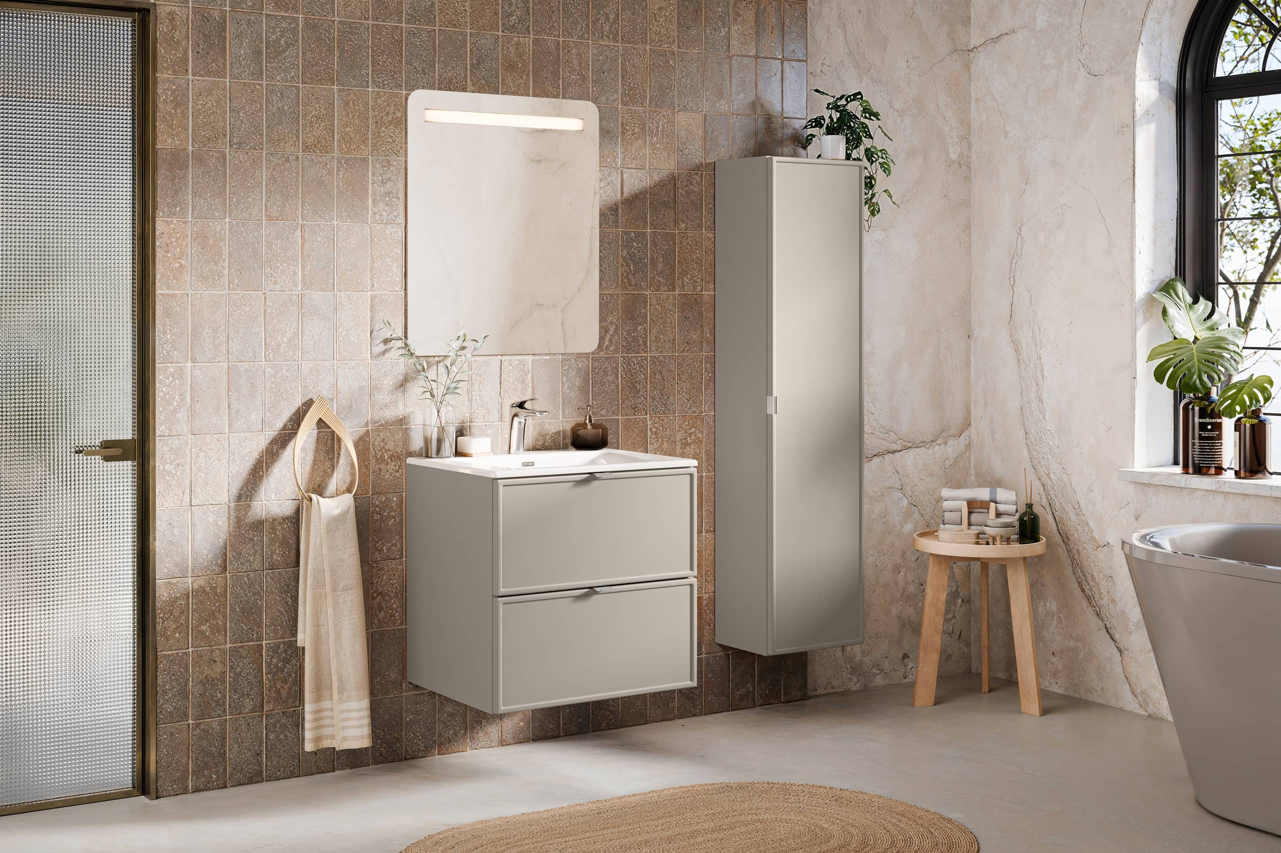 Pakabinama vonios spintelė su praustuvu 826 BELI CASHMERE