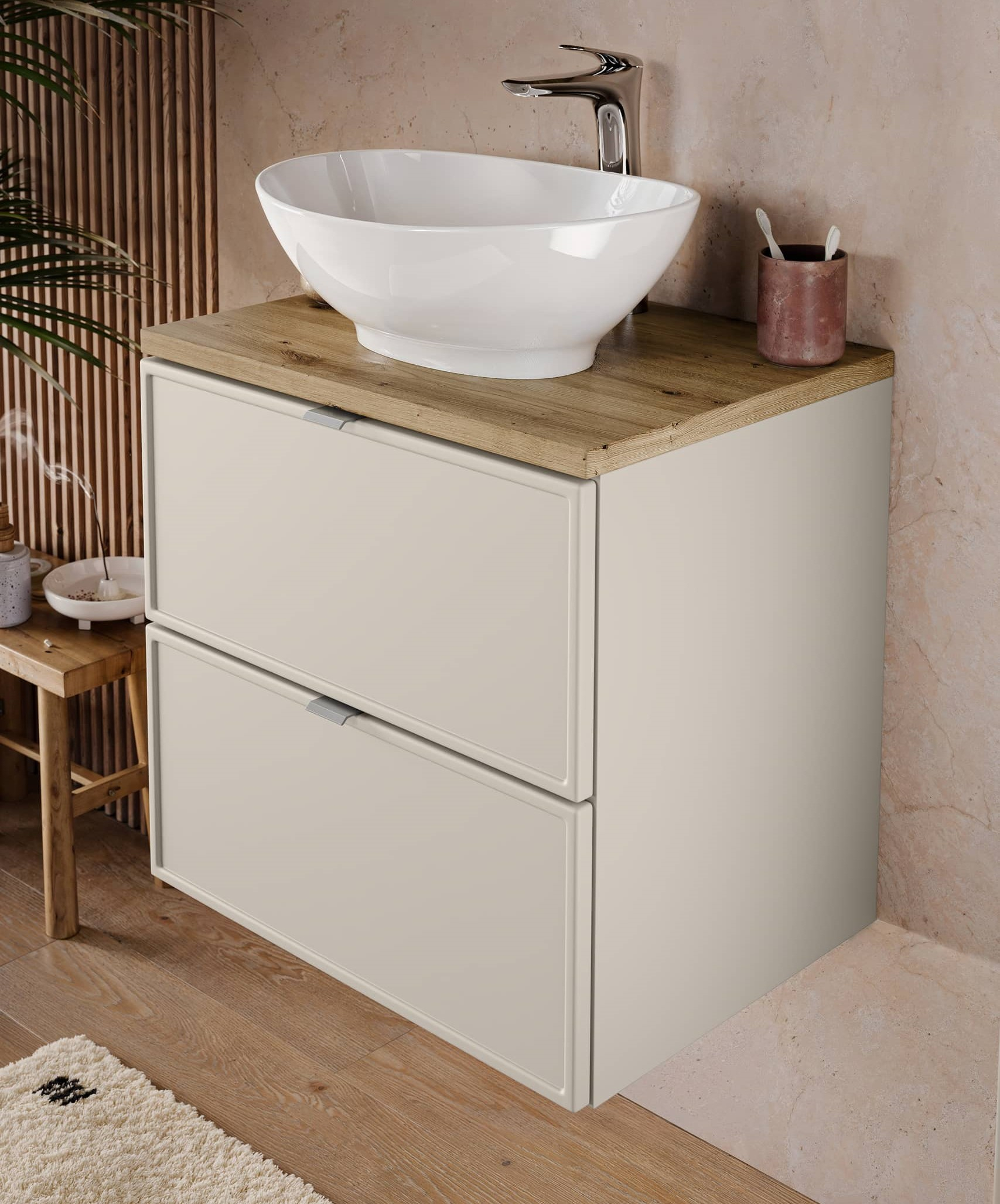 Pakabinama vonios spintelė su praustuvu 826A BELI CASHMERE