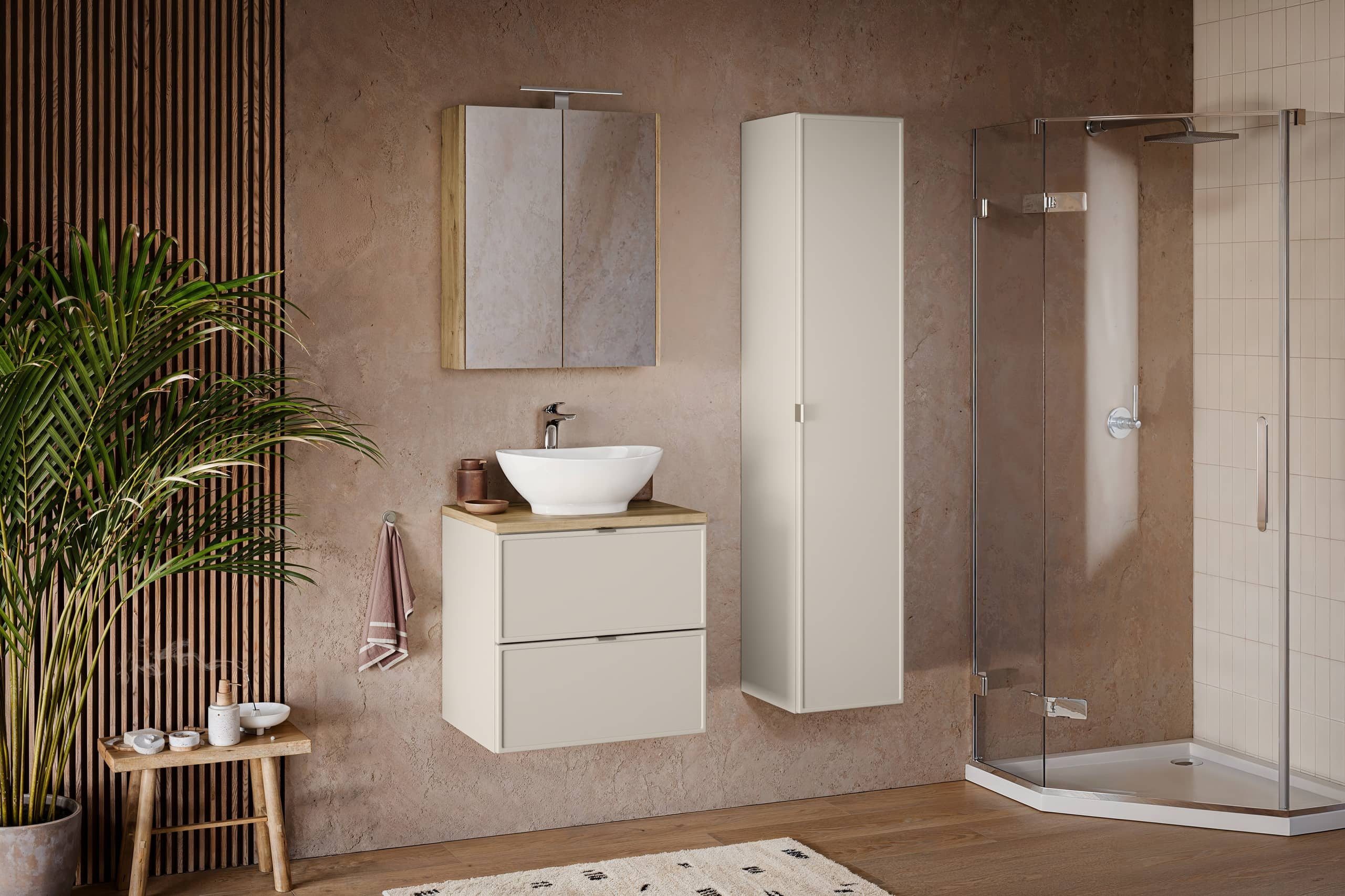 Pakabinama vonios spintelė su praustuvu 826A BELI CASHMERE