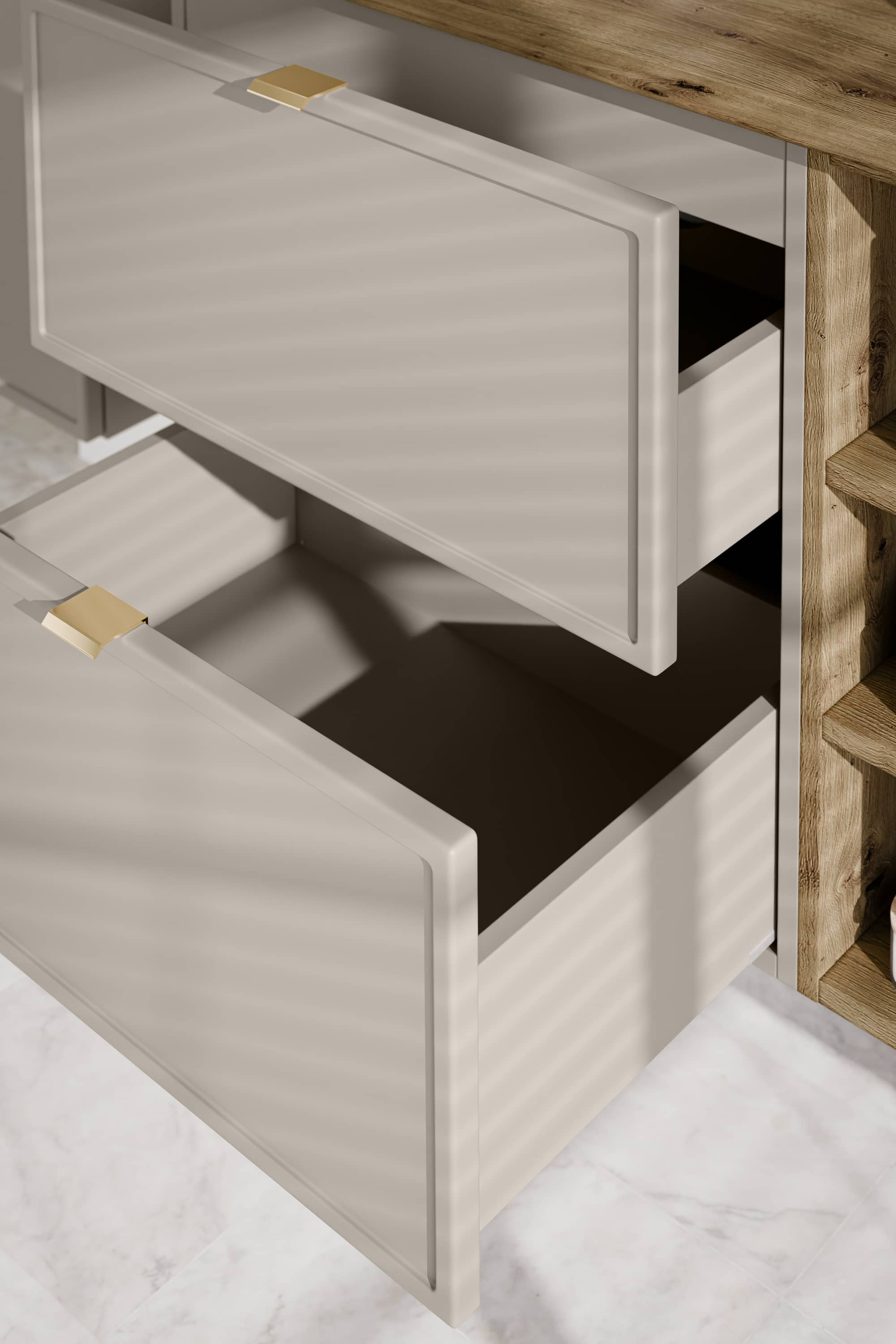 Pakabinama vonios spintelė su stalviršiumi 826 BELI CASHMERE